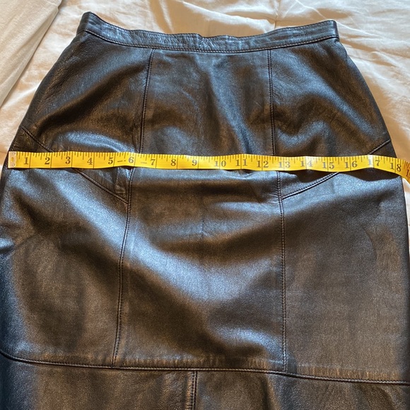 Vintage I.Magnin Leather Pencil Skirt - Picture 8 of 9